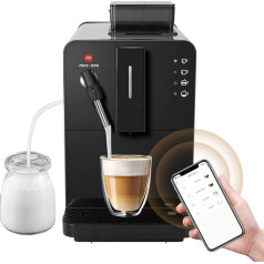 Mcilpoog Pilnībā automātiska kafijas automāts ar piena sistēmu, kafijas automāts Pilnībā automātiska mazā kapučīno Latte Espresso, Smart WiFi (Hi03)