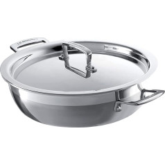 Le Creuset Gourmet-Profitopf aus 3-ply Edelstahl mit Deckel, Ø 30 cm,Für alle Herdarten inkl. Induktion und Ofen geeignet, Silber, 96202830001000