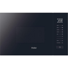 Haier Series 2 HWO38MG2BHXB Integrētā mikroviļņu krāsns ar grilu, ietilpība 25 L, jauda 1450 W, grila jauda 1000 W, 8 jaudas līmeņi, 6 funkcijas, skārienjūtīgais ekrāns, 8 automātiskās izvēlnes, melns