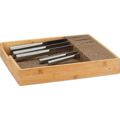 Relaxdays Bambusa nažu turētājs, atvilktnes un kastes atvilktņu organizators (H x W: 6,5x38x33,5 cm, dabīgs)