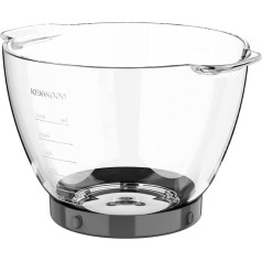 Kenwood stikla trauks KAB30.000CL, piederumi virtuves kombainiem Titanium Chef Baker un Titanium Chef Baker Patissier XL, maisīšanas trauks ar 4,6 litru ietilpību, var mazgāt trauku mazgājamā mašīnā, stikls