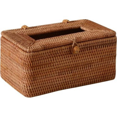 Katutude Tissue Box, Cosmetic Tissue Box Made of Rattan, Decorative Woven Tissue Cover Holder, Tissue Dispenser, Napkin Storage Box for Living Room, Dining Room, Office