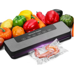 AXNSATRE Food Freezer Vacuum Sealer Automatic Heat Sealing Machine with 30 Vacuum Bags 20 x 30 cm, 5 Modes for Food Storage, Wet and