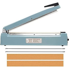 12 Inch (30 cm) Manual Pulse Bag Hand Heat Sealing Machine Film Welding Machine Beam Welding Machine Film Sealer, Bag Sealing Heat Sealing Tool Plastic Bag, 2 Free Replacement Kits