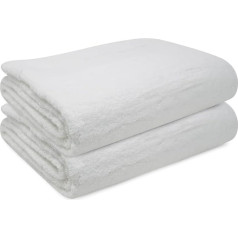 Towelogy® Quick Dry lielo vannas dvieļu komplekts Ēģiptes kokvilnas Ring Spun Premium Hotel Quality Super Absorbent Vannas istabas dvieļi 70x125cm (White Snow, 2)