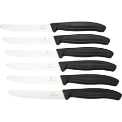 Victorinox Tafelmessergeschenkset Swissclassic Rund Küchenbesteck, Schwarz, STANDARD