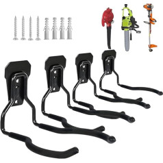 Garden Power Tool Hanger, Garage Wall Hooks, Heavy Duty Storage Hooks, Metal Garden Grass Trimmer Hangers, Perfect for Garage Tool Organizer and Storage (4)