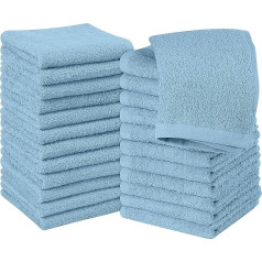 Utopia Towels Cotton Washcloth Set 100% Ring Spun Cotton High Quality Flannel Washcloths, Highly Absorbent and Soft Towels, Sky Blue