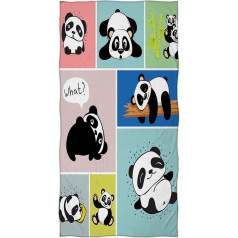 Zomer pludmales dvielis 70 x 140 cm, apdrukāts mikrošķiedras vannas dvielis frotē dvieļi Cute Panda