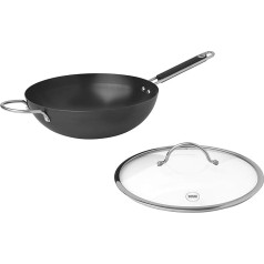 KUHN RIKON 24117 Apaļa Wok/maisa panna - Pannas (Apaļa, Wok/maisa panna, melna, stikla, keramikas, gāzes, halogēna, indukcijas, 33,5 cm)