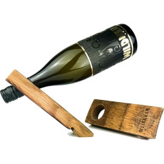 WEINKRAM Magic Single Wine Holder, ar rokām izgatavots no sarkanvīna mucas, dāvanu ideja vīna cienītājiem, roku darbs Vācijā, vīna pudeļu turētājs, vīna statīvs, 1 iepakojums