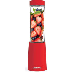 DETOXIMIX Mini stāvmaisītājs Ultra kompakts 150W 2 plastmasas pudeles bez BPA 280ml + Smoothie recepšu grāmata (sarkanā ķiršu)