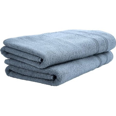 Uncover by Schiesser Brooklyn Bath Towels, Set of 2, Made of Soft Terry Cotton, Made in Green, Colour: Light Blue, Size: 70 cm x 140 cm