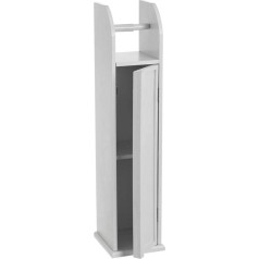 BAKAJI Toilet Roll Holder Bathroom Cabinet with Roll Holder Wood Composite White Standard