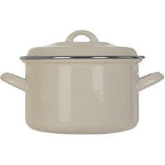 Premier Housewares 0104579 Porter kastrolis ar vāku, oglekļa tērauds, balts