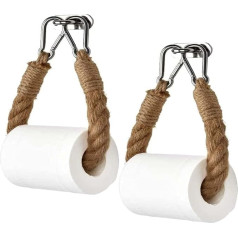 Niciksty 2 Pack Nautical Rope tualetes papīra turētājs Sienas tualetes papīra turētājs Ocean Beach Bathroom Home Decor