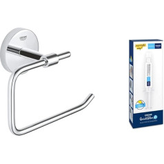 GROHE Start Cosmopolitan 41165000 tualetes papīra turētājs (materiāls: metāls, slēptā stiprināšana, bez vāka, izturīgs), hroms, + līme vannas istabas piederumiem