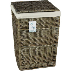 50L Antique Grey Wicker veļas grozi 100% kokvilnas guļamistaba vannas istaba vienvietīga gulta veļas veļas grozs Square