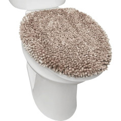 SoHome Spa Step Luxury Plush Chenille Shag Machine Washable Ultra Soft Standard Toilet Lid Cover 47 x 49.8 cm Taupe