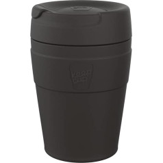 KeepCup atkārtoti lietojams ceļojumu krūzītis, vakuumizolēts tumbleris ar noplūdes drošu vāciņu, 12 oz, melns