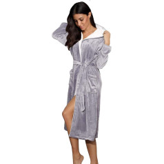 Sieviešu peldmēteļi Plush Fleece Hooded Gown Soft Sleepwear Loungewear Kimono Bathrobe sievietēm