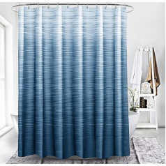 Xlabor Colour Gradient Shower Curtain 240 x 200 cm Waterproof Anti-Mould Fabric for Bathroom Blue 240 x 200 cm