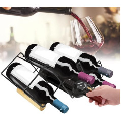 BUZIFU Vīna statīvs Metāla pudeļu statīvs 5 pudelēm Vīna statīvs Melns vīna pudeļu turētājs Stackble Wine Holder Brīvi stāvošs vīna pudeļu turētājs Vīna pudeļu turētājs Vīna pudeļu statīvs Vīna pudeļu statīvs Vīna pudeļu sta