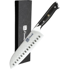 Kensaki Santoku KEN-032 nazis izgatavots no vācu nerūsējošā tērauda saskaņā ar DIN 1.4116 ar Ebony rokturi