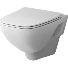 Rimless toilet, toilet for guest toilet with soft-close toilet seat, wall-mounted toilet CXA1700SC X-Joy FlashClean ceramic, wall-mounted toilet, 355 mm short, white