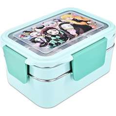 Roffatide Anime Demon Slayer All-in-One Bento kastes Kamado Tanjirou Nezuko Agatsuma Zenitsu Hashibira Inosuke Pusdienu kastes konteiners pārtikai, augļiem, uzkodām