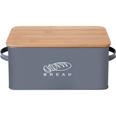 G.a HOMEFAVOR Kitchen Bread Bin with Bamboo Lid (Bread Cutting Board), Storage Container, 37 x 19 x 17 cm