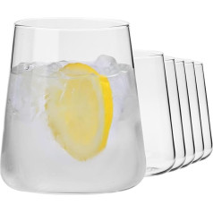 KIAPPO Tumblers | 6 glāžu komplekts Avantgardas ūdens glāzes | Moderns dizains ūdenim un aukstiem dzērieniem Zema kristāla stikla trauku mazgājamā mašīnā 380ml x 6 gab.