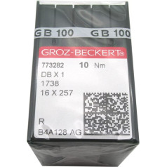 Adatas GROZ-BECKERT - 100 DBx1 Groz Beckert 1738 16 x 257 Šujmašīnu adatas (Groz Beckert DBX1 10/70)