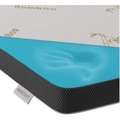 Innocent® Gel Foam Bamboo Topper, 180 x 200 cm, 3D gaisa plūsma, viskoelastīgs matrača pārvalks, 5 cm augstums, atmiņas putu matrača aizsargs matračiem un atsperu gultām, cīnās pret muguras sāpēm