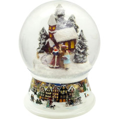 Nostalgie-Schneekugel Romantischer Winterspaziergang Spieluhr Winter Wonderland 10cm Durchmesser * 20224