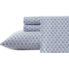 Laura Ashley Home Soft Satin Cotton Elegants, gluds un elpojošs sega pārklājs King Size Rosemary Blue