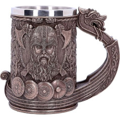 Nemesis Tagad Vikingu bronzas bronzas sveķu ar nerūsējošā tērauda alus bļoda 15cm B4810P9