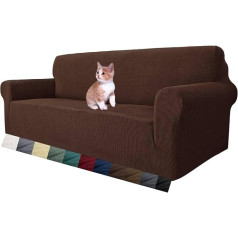 MAXIJIN Super Stretch Couch Cover for 3 Seater Couch, 1 gab., universāls dīvāna pārvalks, dzīvojamās istabas žakarda spandekss mēbeļu aizsargs, suņiem un mājdzīvniekiem draudzīgs dīvāna pārvalks