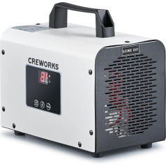 CREWORKS Ozona ģenerators 15000 mg/h Digitālā ozona ierīce Smaržu neitralizators automašīnā Mājā Komerciālais O3 ozona gaisa attīrītājs ar 120 min taimeri Temperatūra, mitruma displejs 300 m² telpām