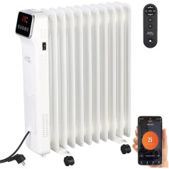 Sichler Haushaltsgeräte Electric Heater: WLAN Oil Radiator with App and Remote Control, Timer, 11 Ribs, 2,500 W (Oil Radiator Electric Heater, Electric Heater Bathroom)