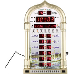 Zerodis Musulmaņu reliģiskie priekšmeti Digitālais islāma pulkstenis Musulmaņu dāvana Modinātājs Azan lūgšana ES kontaktdakša 110-240V sienas kalendārs Mošeja Reliģiskie priekšmeti