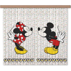 AG Design Disney Mickey Mouse un Minnie Mouse poliestera aizkari bērnu istabai, 180 x 160 cm, aizkari, 2 gabali, FCSXL 4371