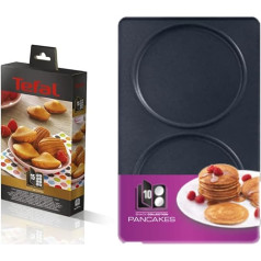 Tefal Snack Collection Mini Madeleine nepielipīgs šķīvis, melns šķīvis un XA8010 Snack Collection šķīvis pankūkām, skaits 10