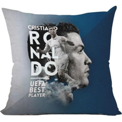 Pludmales pieturas sporta varonis Cristiano Ronaldo spilvena pārvalks, dāvanu ideja vīriešiem, sievietēm, zēniem un meitenēm, 45 x 45 cm, 18 x 18 cm, Ronaldo Blue