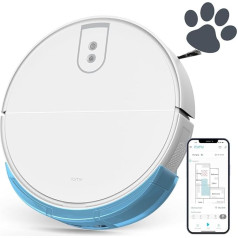 ROMY L6 Animal Smart Home Putekļsūcējs robots ar tīrīšanas funkciju 5200Pa sūkšanas jauda Klusais robots putekļsūcējs optimizēts mājdzīvnieku spalvām, paklājiem, cietām grīdām XXL putekļu tvertne sūkšanas vietā