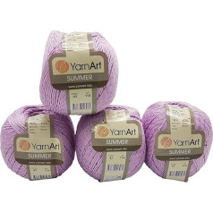 YarnArt Summer 4 x 100 g vilna adīšanai un tamborēšanai, 70% merserizēta kokvilna un 30% viskoze (Lilac 43)