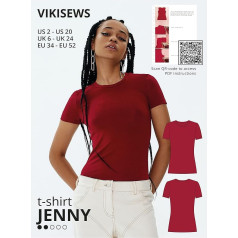 Vikisews Jenny šūšanas modelis T krekls izmērs 8-24