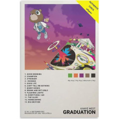 DDSS Kanye Poster West Graduation Album Cover Canvas Poster Wall Art Print Estētiska dzīvojamā istaba Dekorācijas Glezniecība Plakāts mājas biroja rotājumi 40x60cm