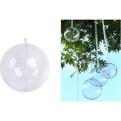 Rhinestone Paradise 20 x 9 cm caurspīdīgas plastmasas bumbiņas amatniecības bumbiņas Akrila bumbiņas Akrila bumbiņas 9 cm 90 mm Ziemassvētku eglīte Baubles Hanging Ball Pildāmie ballītes dekorēšana Caurspīdīgs