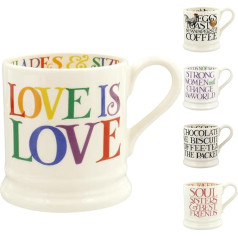 Emma Bridgewater Liels krūzis 1/2 Pint, keramikas kafijas krūzis, liels - keramikas krūzis, kapučīno, latte, kafijas, tējas krūze - skaisti krūzīši, dzimšanas dienas dāvana - kafijas krūze ar varavīksnes uzrakstu Love